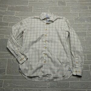 Hammer Made Shirt Size Large White Check Cotton Button Up Lightweight Dress